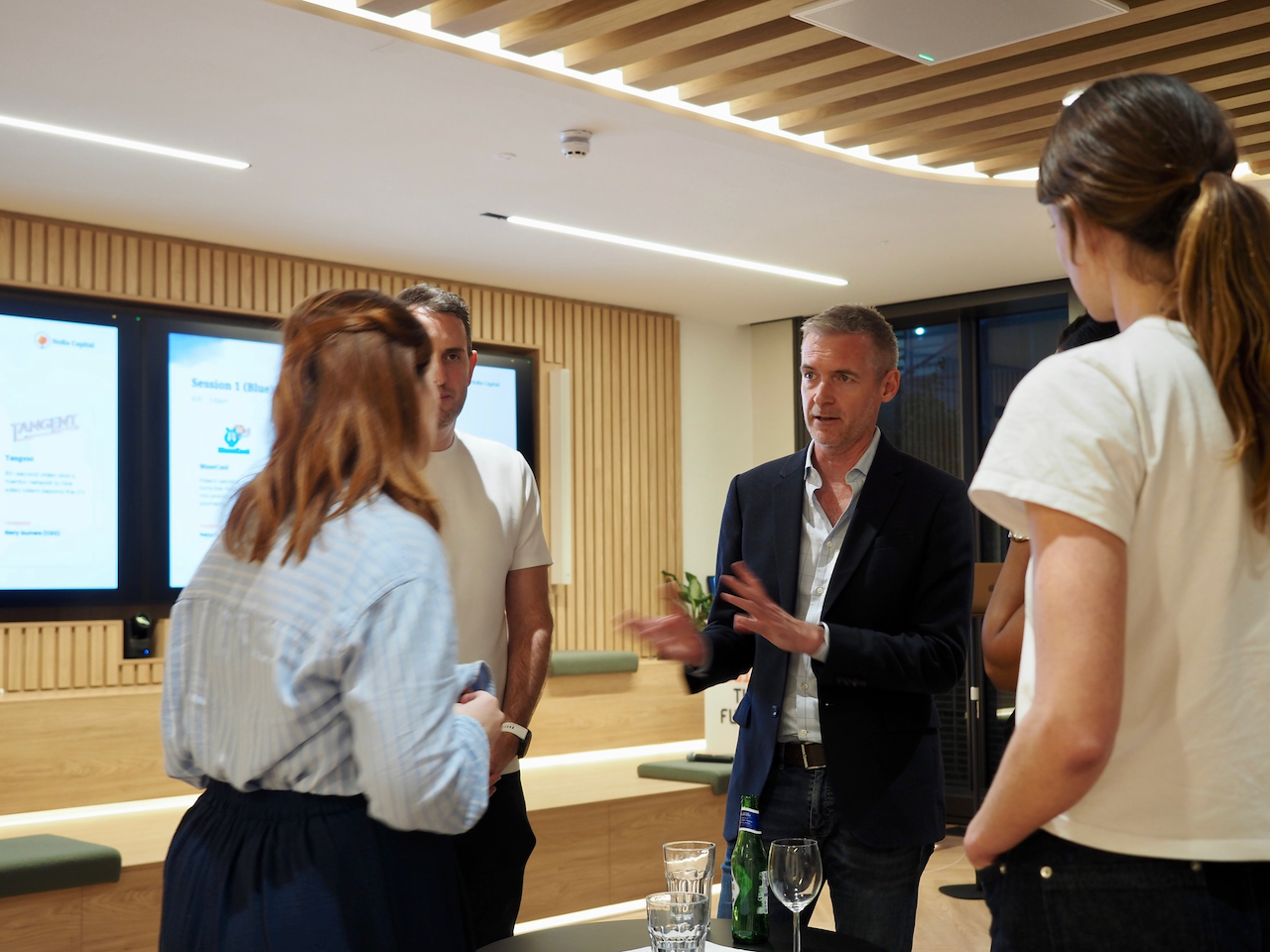 Kevin Fuller in discussion with founders at a NoBa session